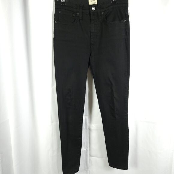 J Crew Womens 27 Black 9" High Rise Skinny Toothpick Jeans Cotton Blend - Picture 1 of 7